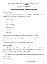 Đề khảo sát chất lượng  đội tuyển học sinh giỏi khối 12 lần II năm học 2015-2016